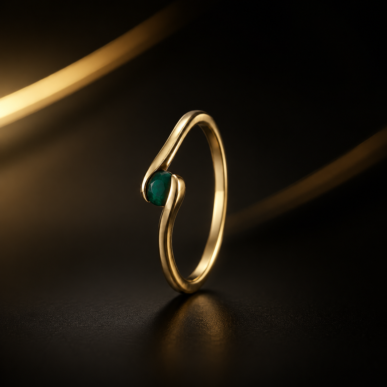 PIERŚCIONEK 0,17CT SZMARAGD